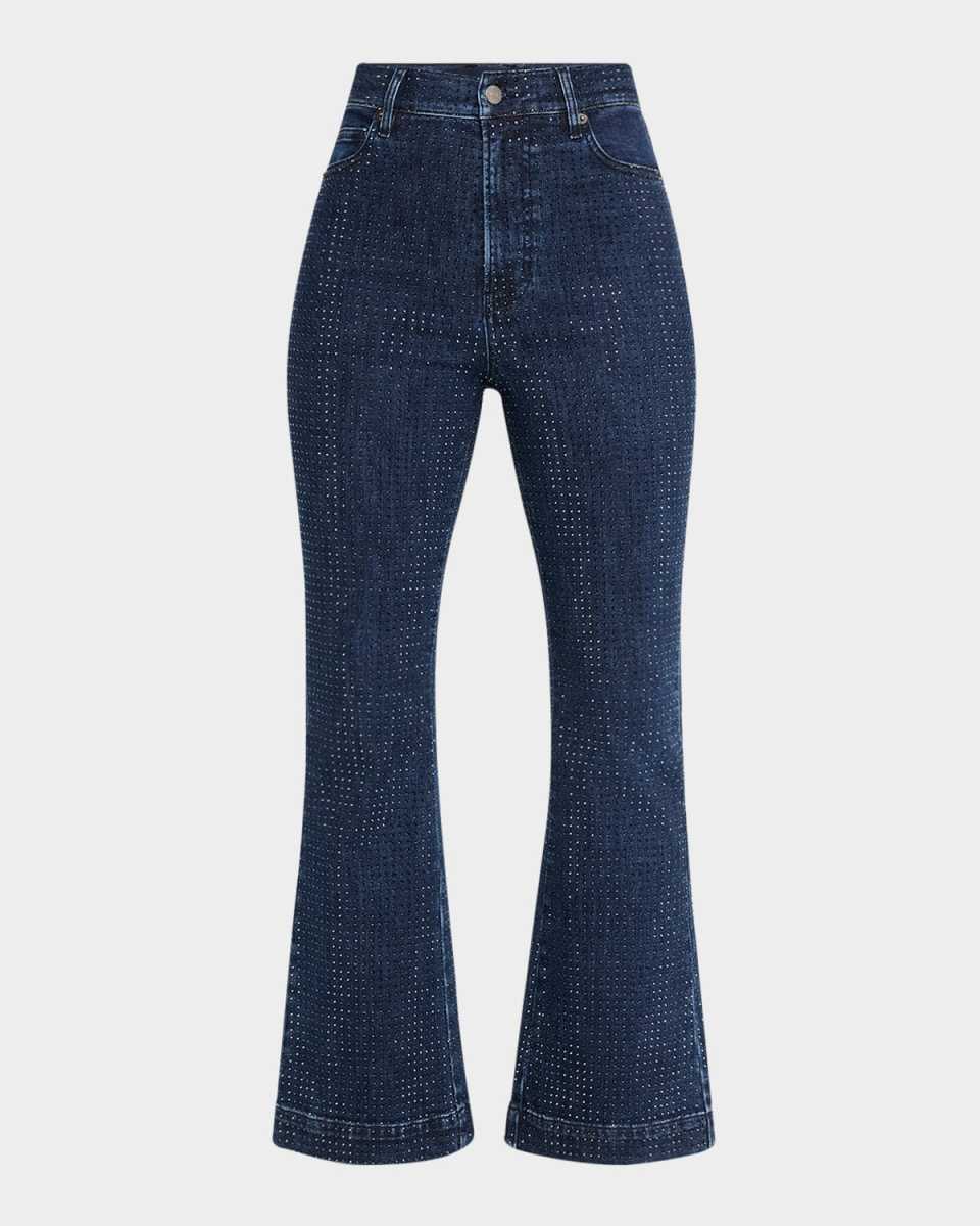 Carson High-Rise Ankle Flare Rhinestone Jeans